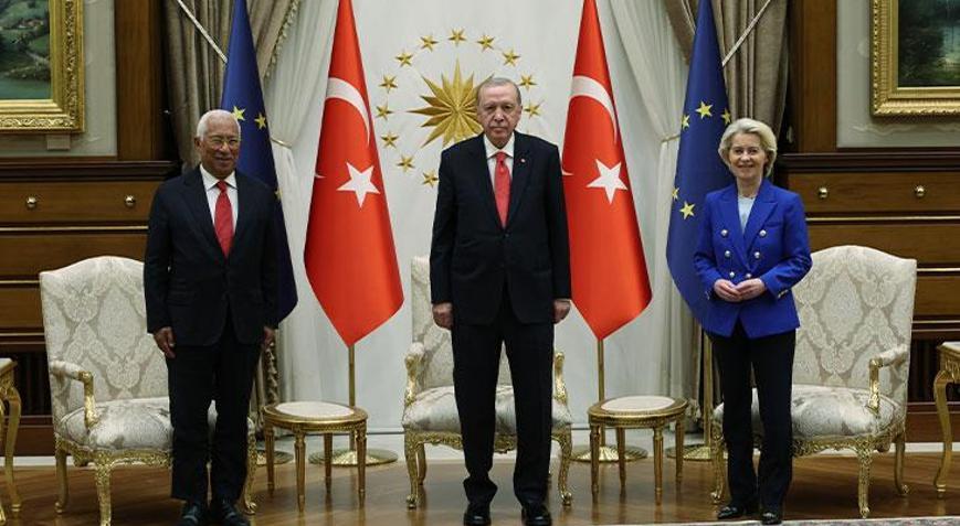 Cumhurbaşkanı Erdoğan, AB Konseyi Başkanı Costa ve Komisyon Başkanı von der Leyen ile görüştü