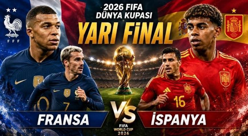 DÜNYA KUPASI YARI FİNALİ ŞİFRESİZ Fransa - İspanya yarı final maçı hangi kanalda 2026 FIFA Dünya Kupası Fransa - İspanya maçı saat kaçta, ne zaman