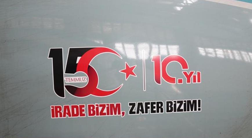 15 Temmuz Demokrasi ve Millî Birlik Gününün 10. yıl logosu 10 YHT setinde yolcularla buluşacak