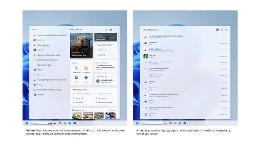 Windows 11in arama kutusu daha sade ve işlevsel hale geliyor