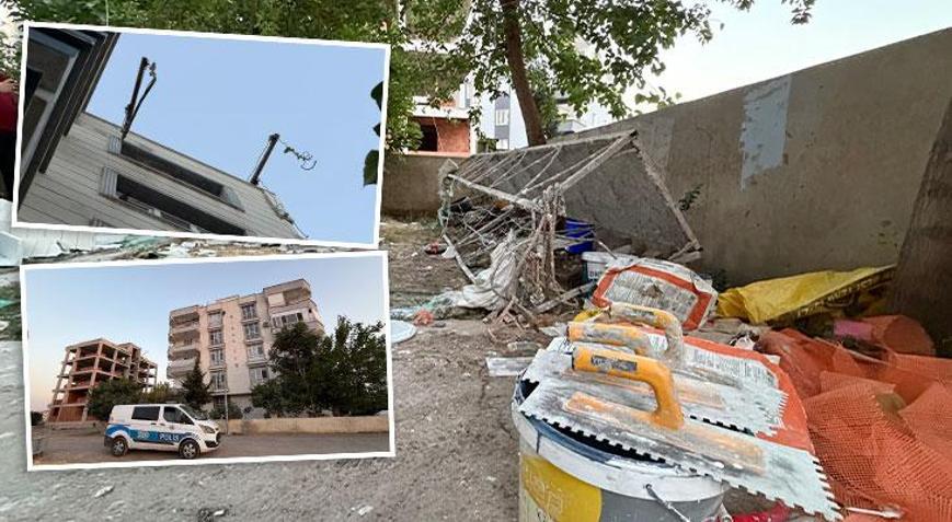 Şanlıurfada kahreden olay Asma iskelenin halatı koptu, 5inci kattan düşen 2 işçi öldü