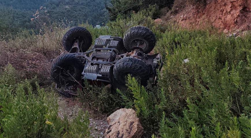 Alanyada ATV uçuruma yuvarlandı: 1 yaralı