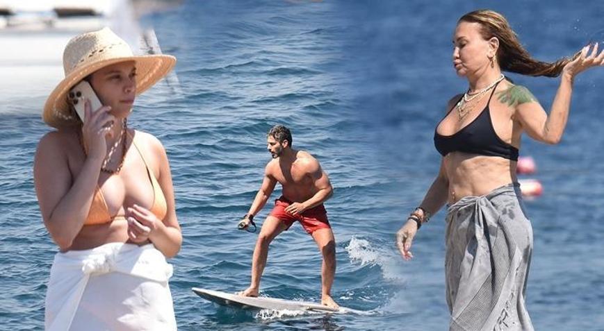 Ünlülerden Bodrum manzaraları İskelede havlu önlemi