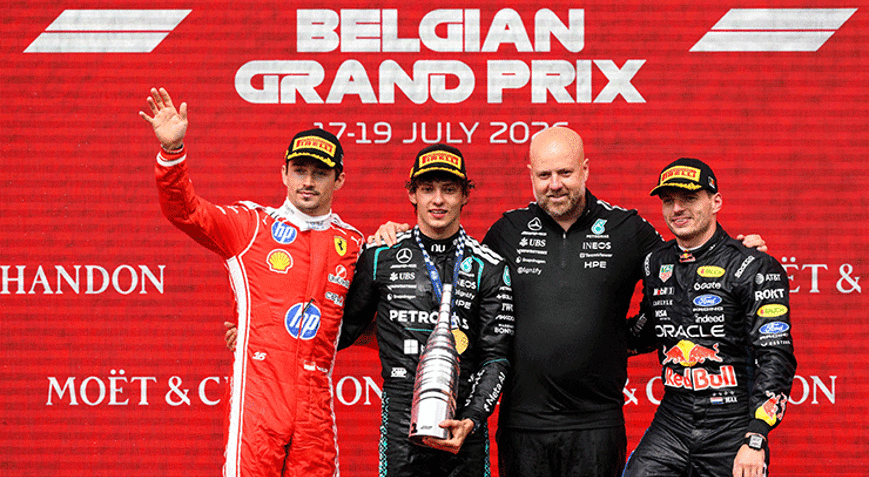 Formula 1 Belçika GP: Antonelli yeniden zirvede, Russell yarış dışı