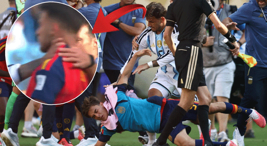 Dünya Kupasında maç bitti, ortalık boks ringine döndü Yumruk sonrası kırmızı kart gördü