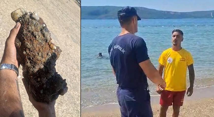 Çanakkalede plajda patlamamış askeri mühimmat bulundu