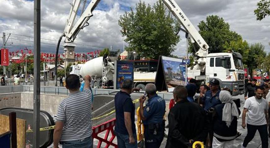 Kayseride inşaatta patlama Yoldan geçen kişinin üzerine beton harcı yağdı