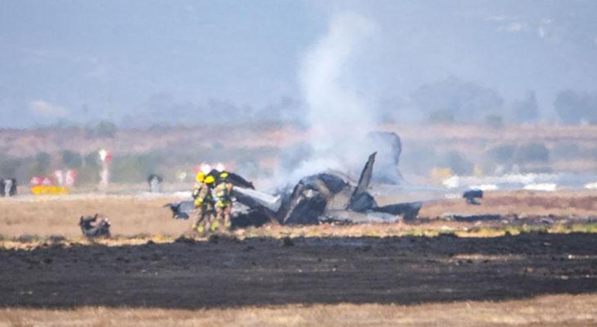 ABDde hava üssü yakınlarında düşen F-35 savaş uçağı alev aldı