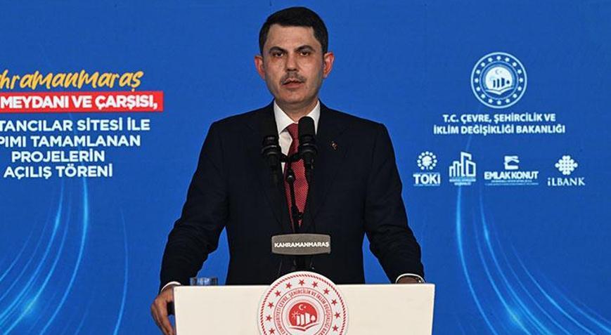 Bakan Kurum Kahramanmaraşta tamamlanan projelerin açılışında konuştu