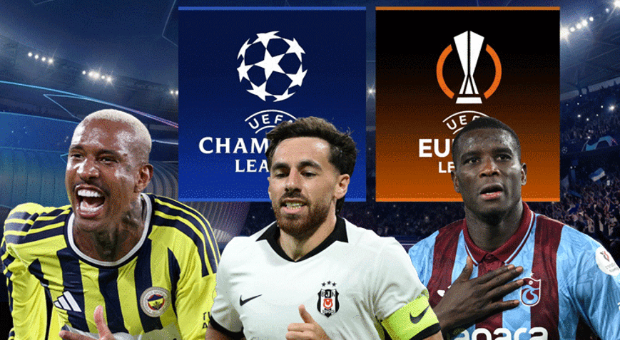 Avrupa kupalarında Fenerbahçe, Beşiktaş ve Trabzonsporun olası rakipleri belli oldu