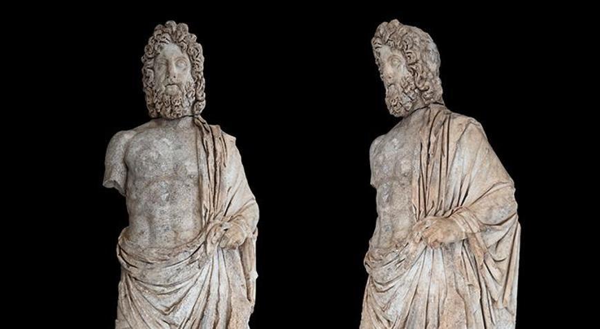 Aspendosta 1800 yıllık tarihi keşif Şifanın sembolü dev heykel gün yüzüne çıktı