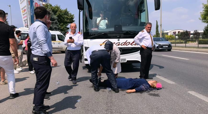Yolcu otobüsünün çarptığı yaya ağır yaralandı