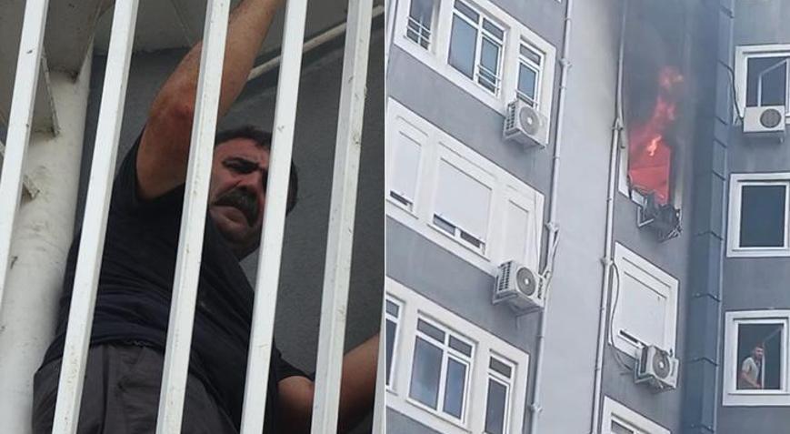 2 daireyi küle çeviren yangın Mahsur kalan aile kurtarıldı