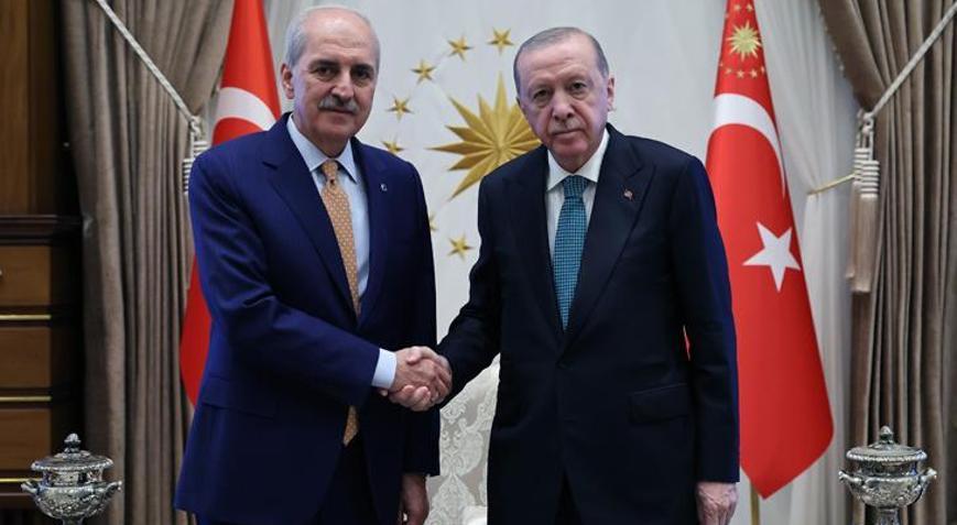 Cumhurbaşkanı Erdoğan, TBMM Başkanı Kurtulmuşu kabul etti