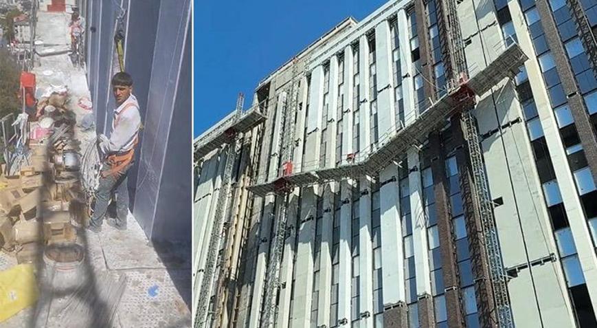 Kağıthane’de inşaat platformu çöktü Mahsur kalan işçilerden haber var