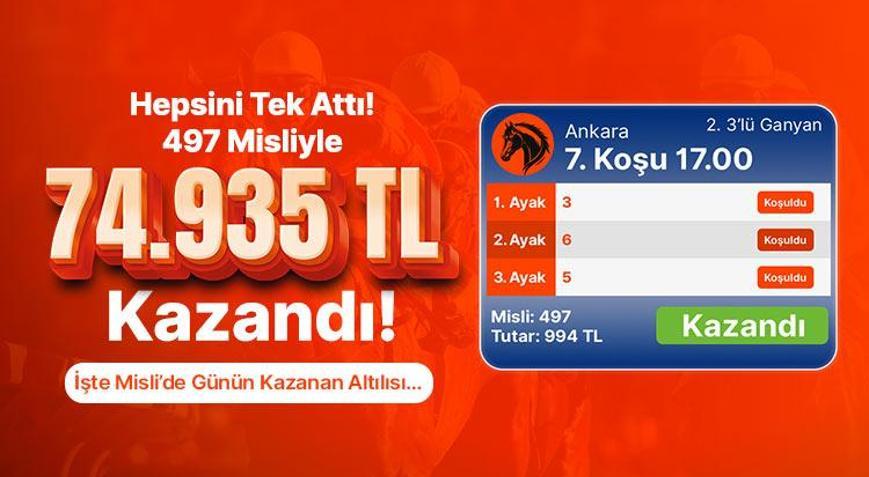 Hepsini Tek Attı 497 Misliyle 74.935 TL Kazandı İşte Misli’de Günün Kazanan Altılısı…