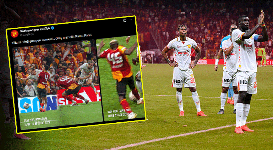Göztepeden Galatasaray maçı için hakem kararı tepkisi Yıllardır değişmeyen komedi