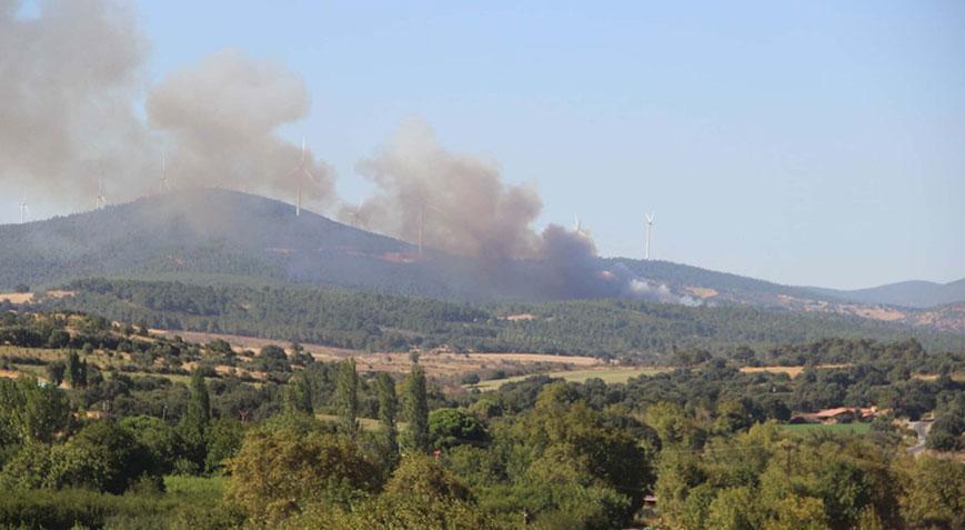 Çanakkalede orman yangını Havadan ve karadan müdahale ediliyor
