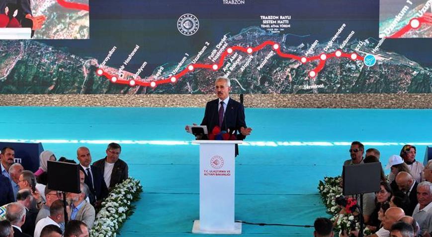 Bakan Uraloğlu, Trabzon Raylı Sistem Hattı Temel Atma Töreninde konuştu