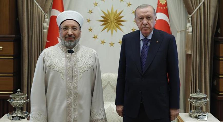 Cumhurbaşkanı Erdoğan, Diyanet İşleri Başkanı Arpaguşu kabul etti