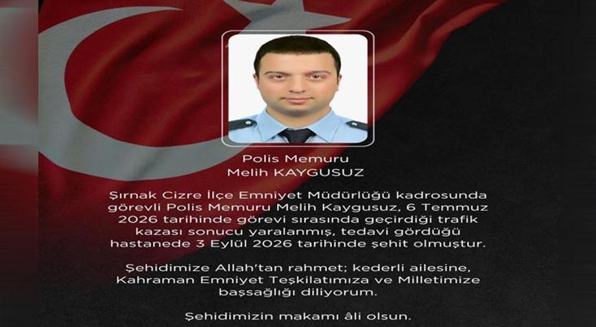 Şırnaktan acı haber geldi Trafik kazasında yaralanan polis şehit oldu