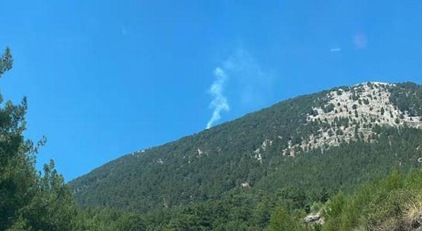 Fethiyede orman yangını Havadan müdahale başladı