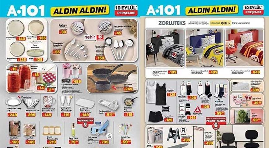 YARIN 10 EYLÜL A101 KATALOĞU SATIŞTA A101 Aldın Aldın 10 Eylül aktüel kataloğunda hangi ürünler satışa çıkacak Çelik Matara Otobüs, Stant Baharatlık 3lü, Erzak Kabı, Kristal Şekerlik, Çok Amaçlı Sunum Tepsisi...