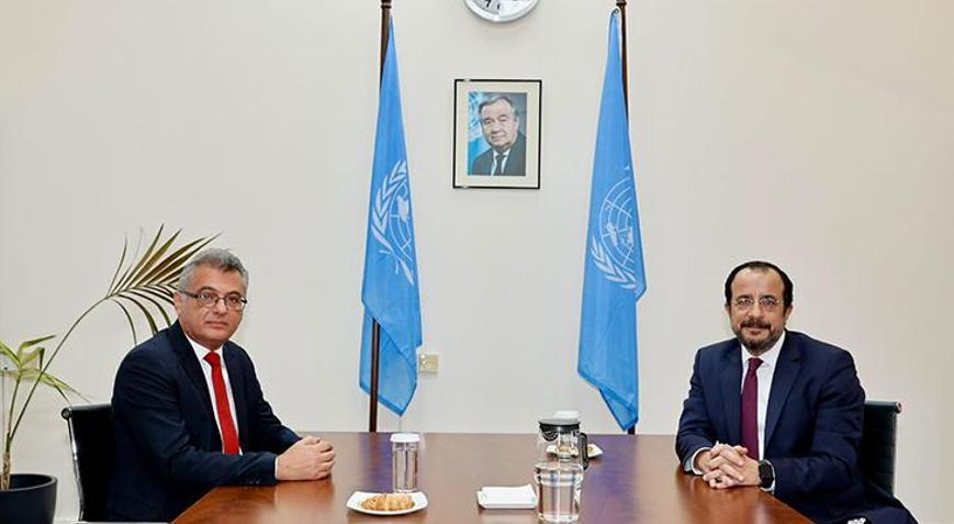KKTC Cumhurbaşkanı Erhürman, GKRY lideri Hristodulidis ile görüştü
