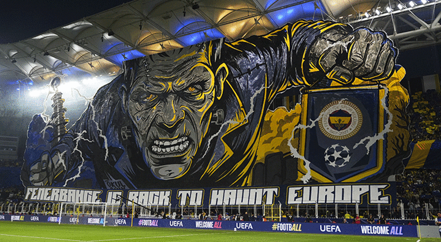 UEFA Şampiyonlar Ligine dönen Fenerbahçeden göz kamaştıran koreografi