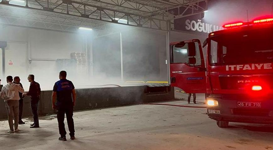 Bursa İznikte soğuk hava deposunda yangın