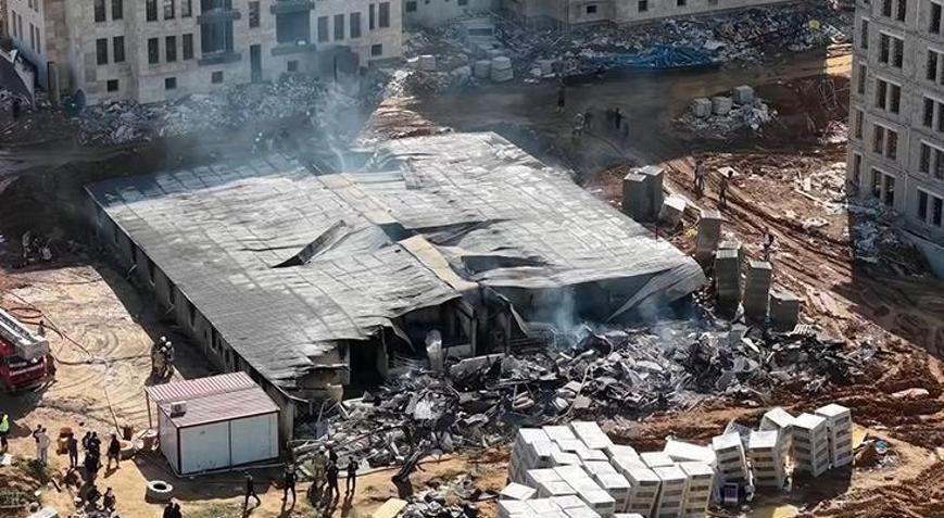 Tuzlada 32 kişinin kaldığı konteynerlerde yangın çıktı