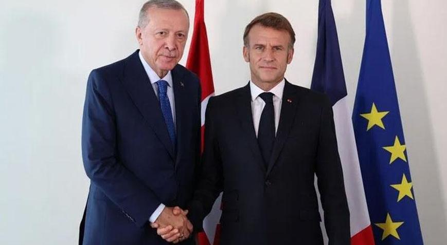 Cumhurbaşkanı Erdoğan Fransa Cumhurbaşkanı Emmanuel Macron ile görüştü
