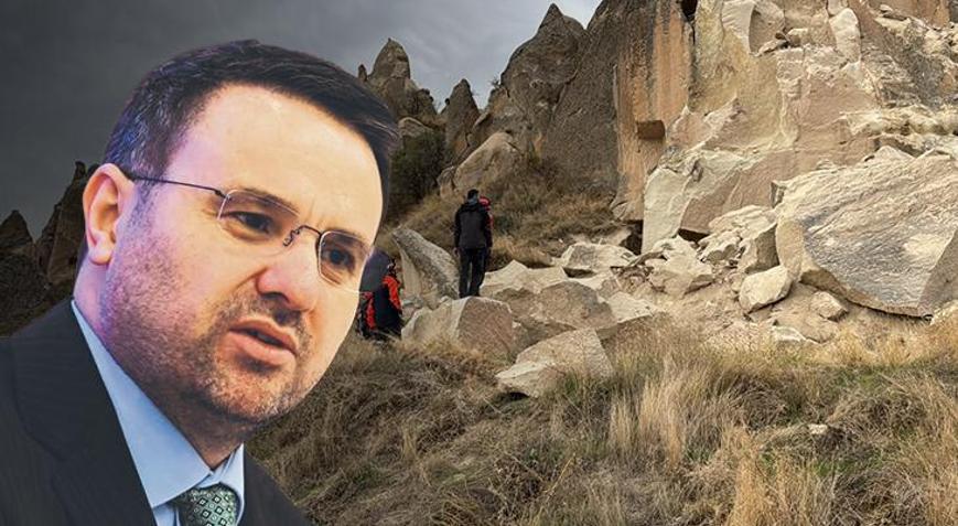 Bakan Gürlekten Kapadokyada peribacasının çökmesiyle ilgili açıklama