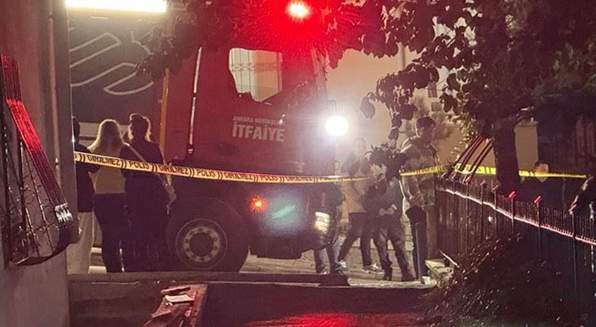 Ankara Çankayada korkutan doğalgaz patlaması Ev bir anda alevlere teslim oldu