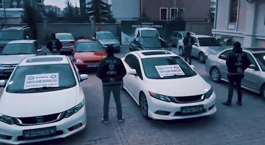 6 ilde change oto operasyonu 61 aracın kimliği değiştirildi, 35 şüpheli gözaltında